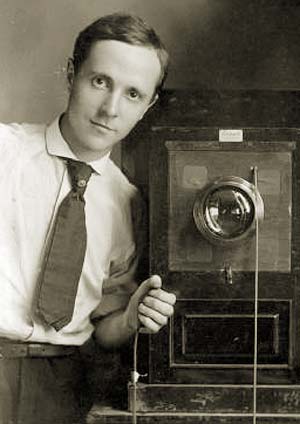 Young Edward Weston with a camera